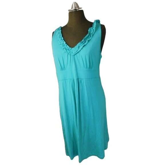 Nordstrom Halogen Size XL Vneck Sleeveless Ruffle Trim Knit Dress NWT - Picture 2 of 3